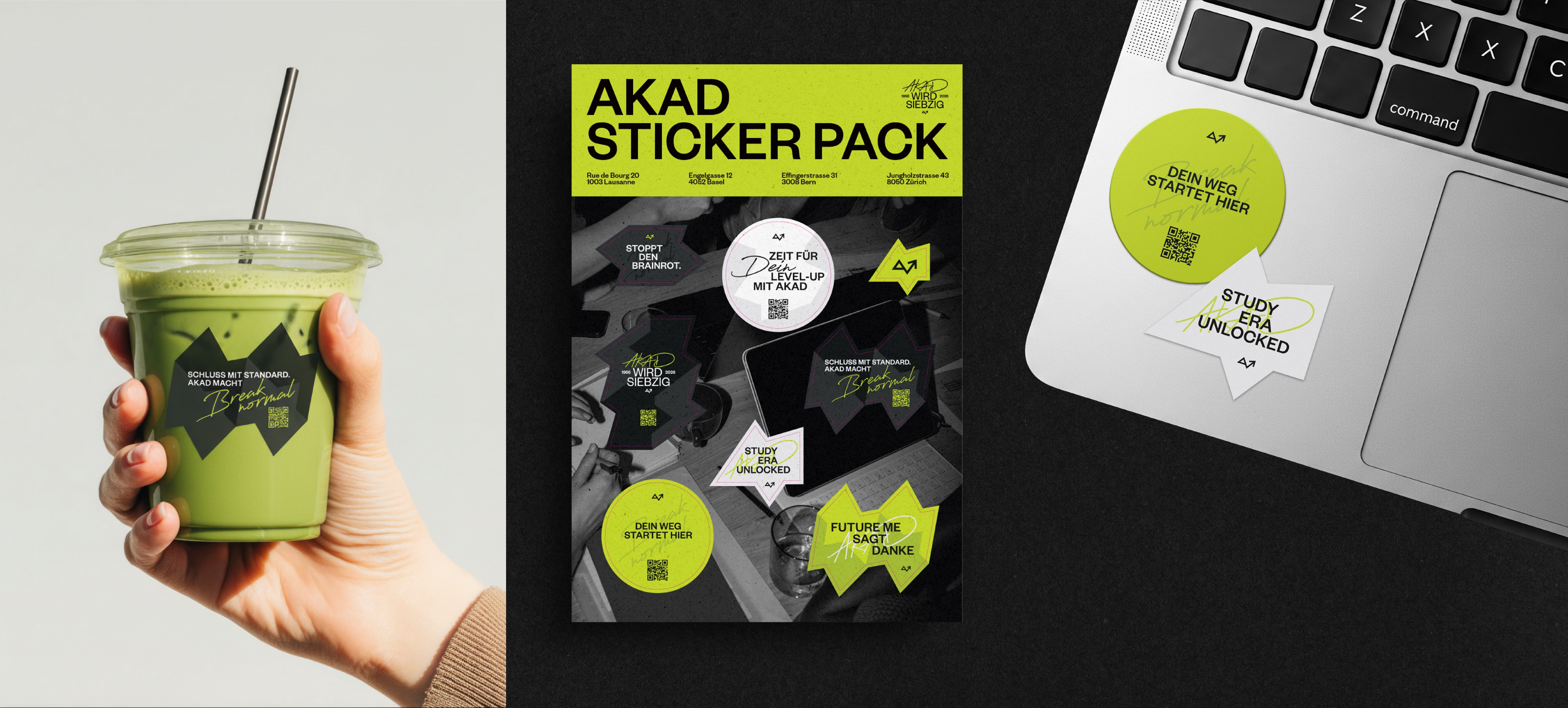 Stationery design of letterhead and business cards for the company Anders on top of a blurred photo of a house interior.